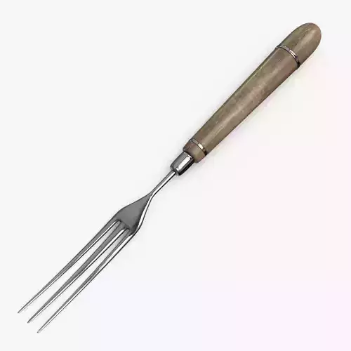 Fork Vintage Low-poly 3D model