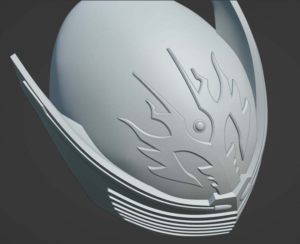 Kamen Rider Ryuga cosplay helmet 3D printable STL file 3D print model_15