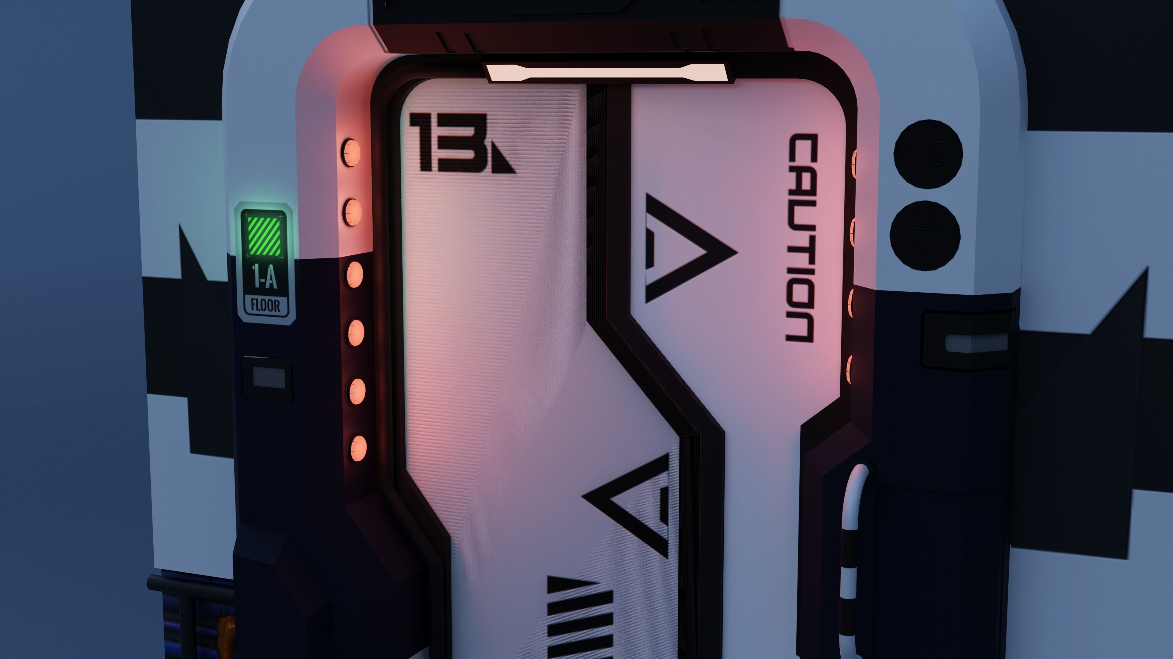 Scifi Door Low-poly 3D model_8
