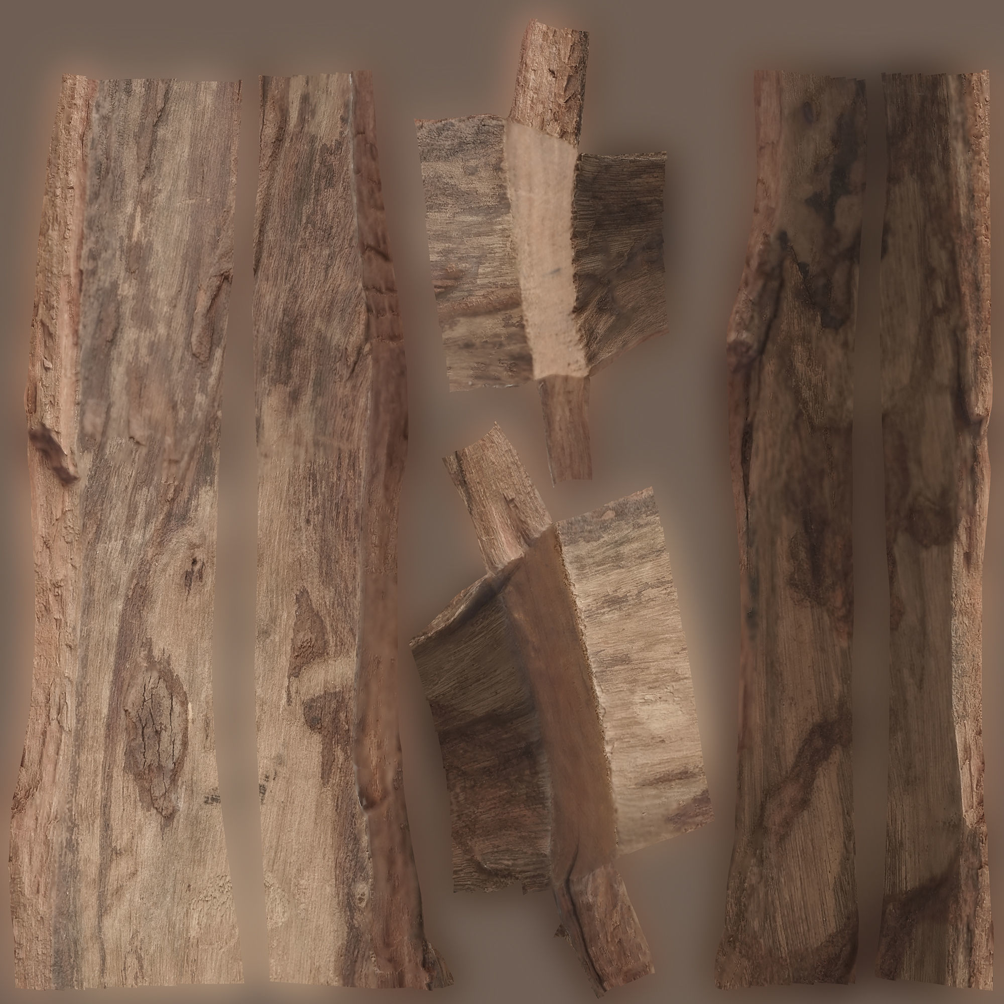PSWooden008 scanned Wood chip Low-poly 3D model_22
