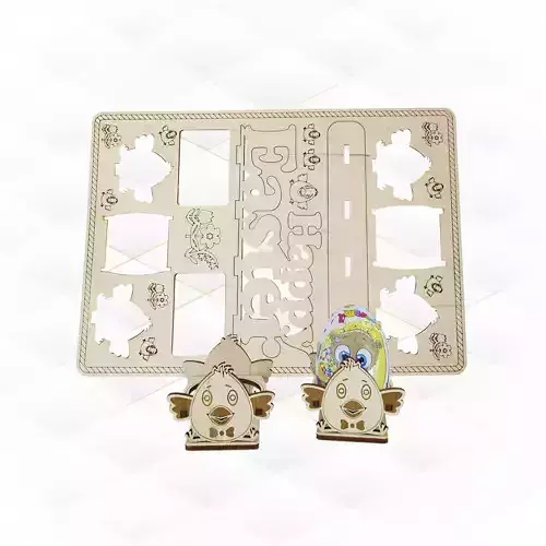 Easter gift card design for laser cut Easter bird drawing