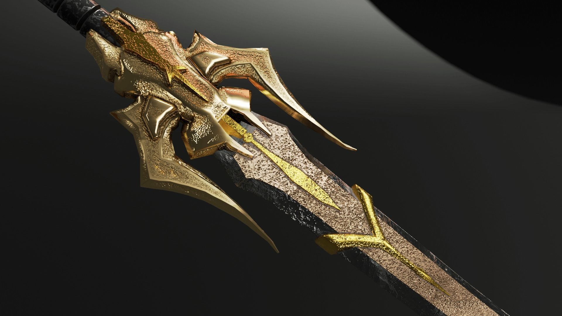 sword of righteous hatred Low-poly 3D model_2