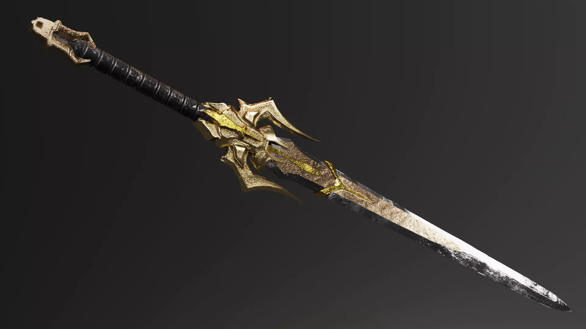 sword of righteous hatred Low-poly 3D model_0