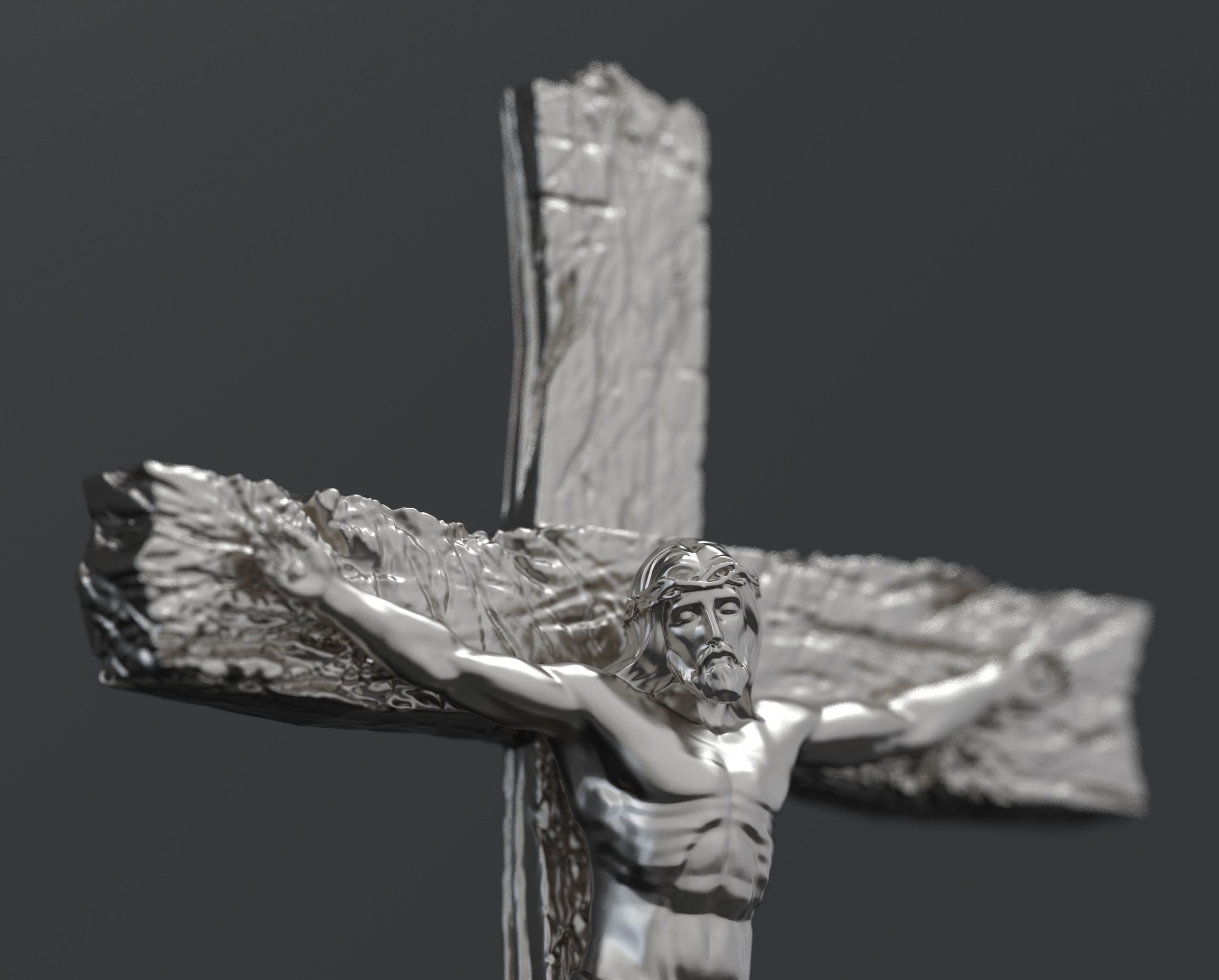 Jesus Cross Pendant 3D print model_1