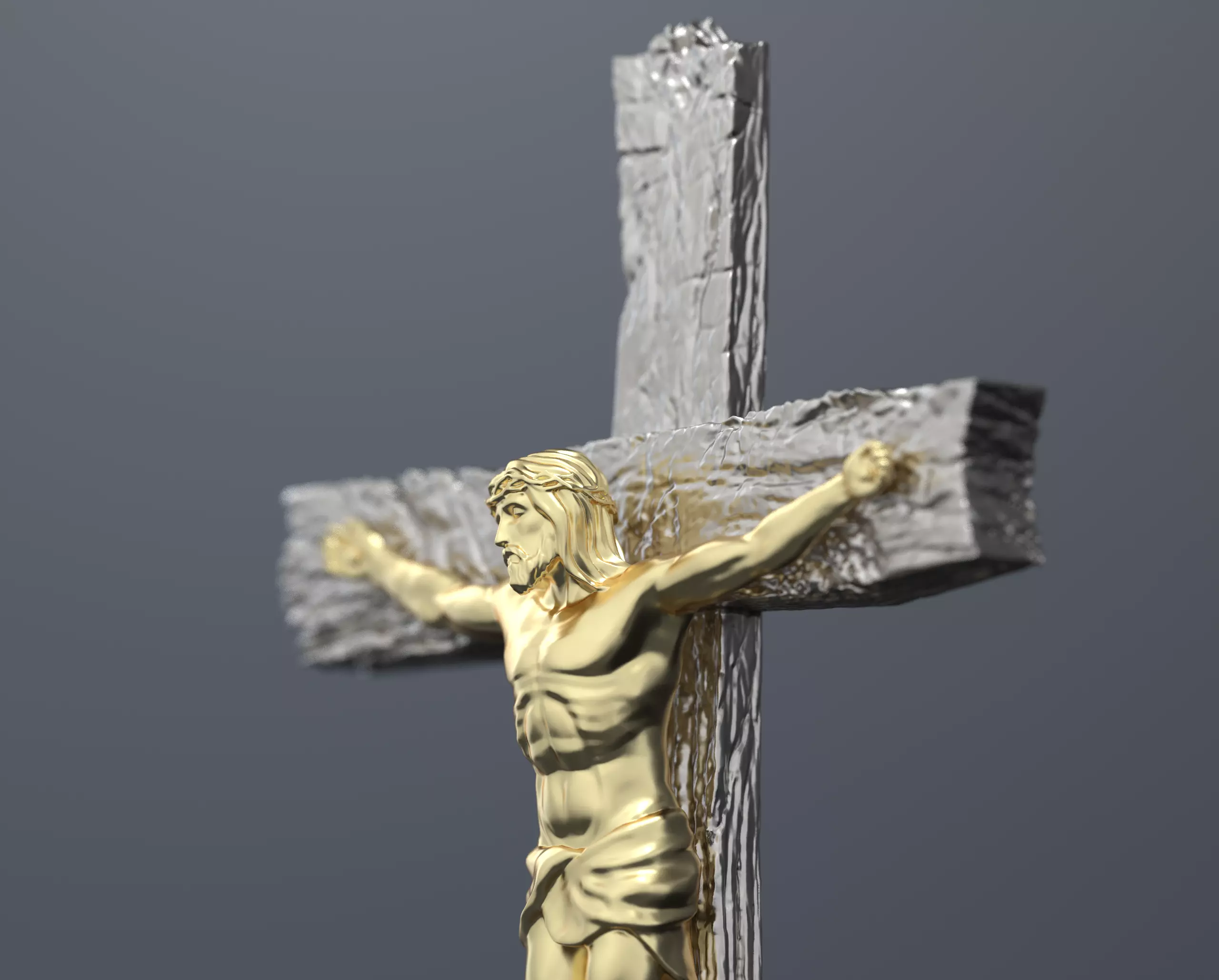 Jesus Cross Pendant 3D print model_0