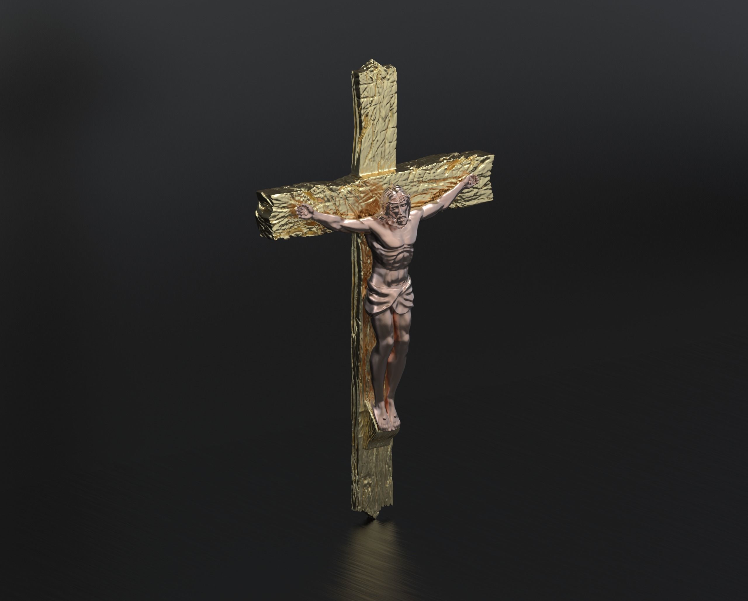 Jesus Cross Pendant 3D print model_2
