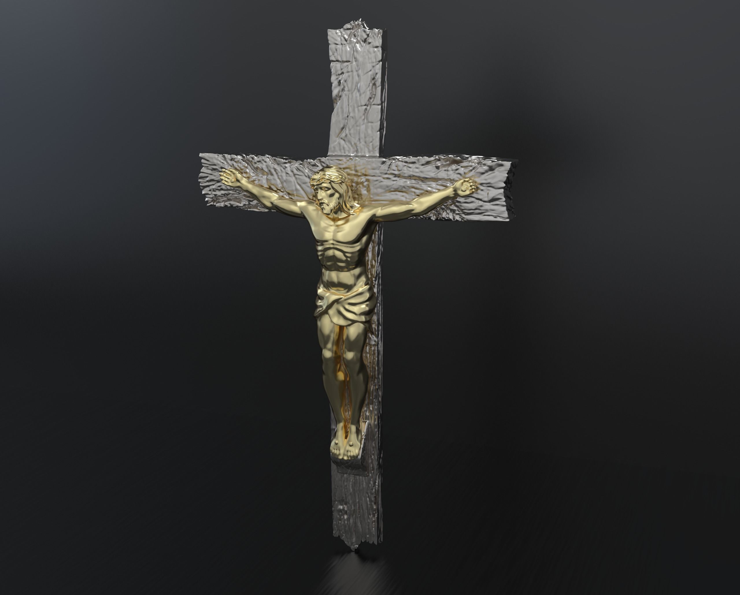 Jesus Cross Pendant 3D print model_3