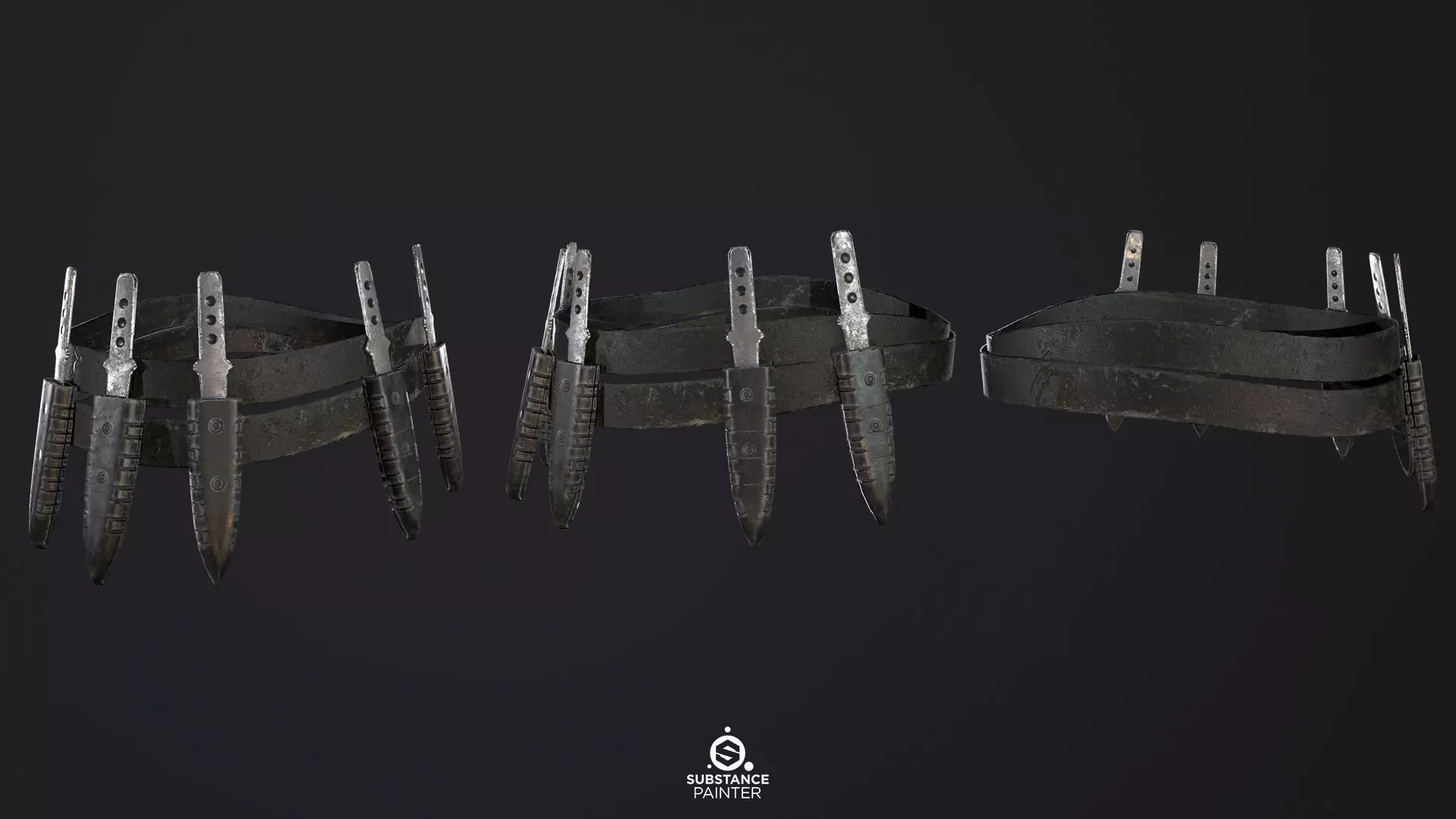 Knife Holster Belt PBR Free low-poly 3D model
