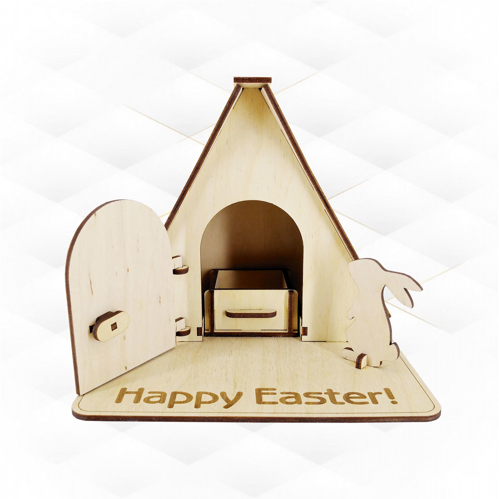 Easter gift decor svg dxf design laser cut Bunny model laser 3D model ...