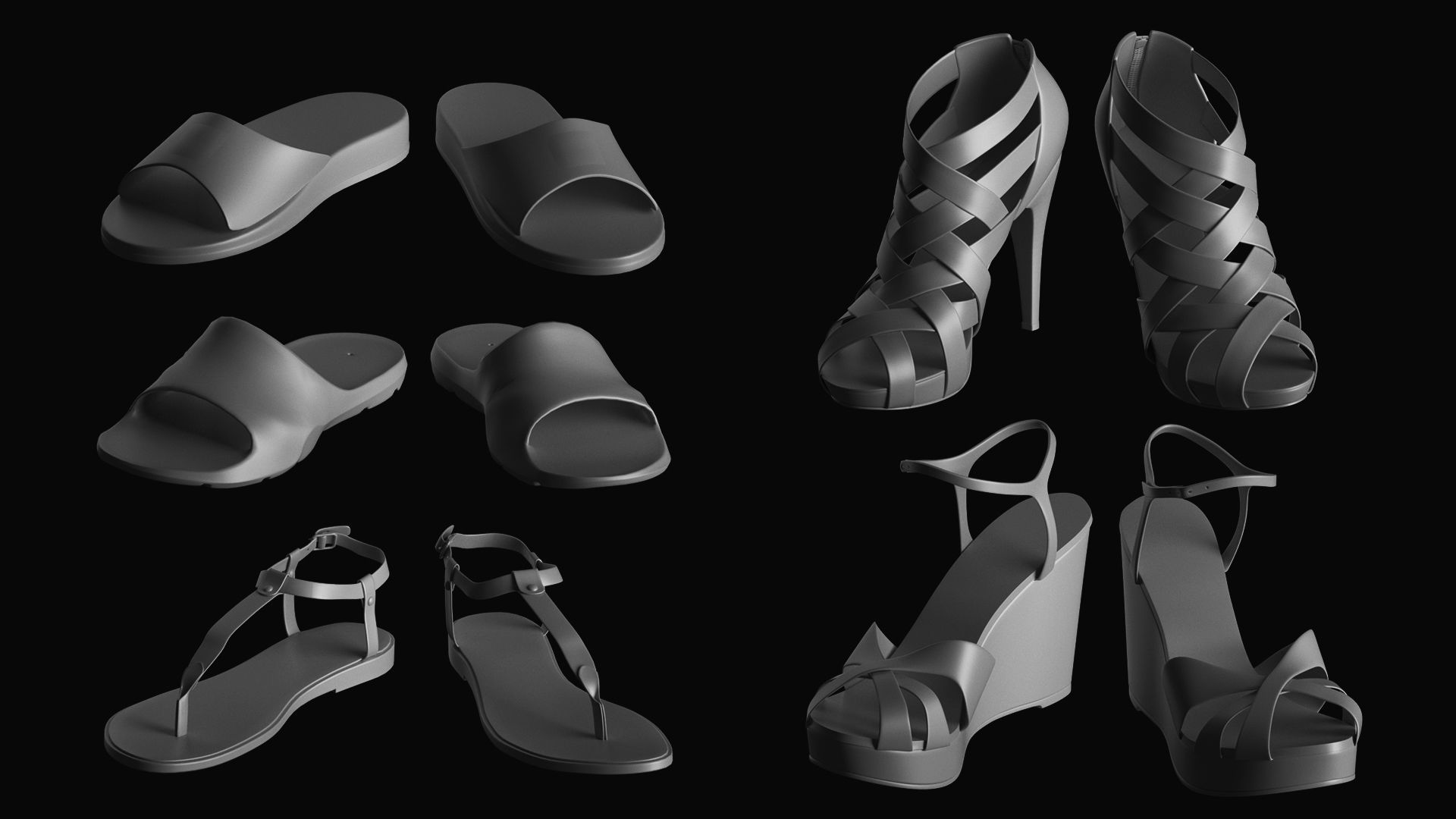 Basemesh Shoes Collection 3D model_10