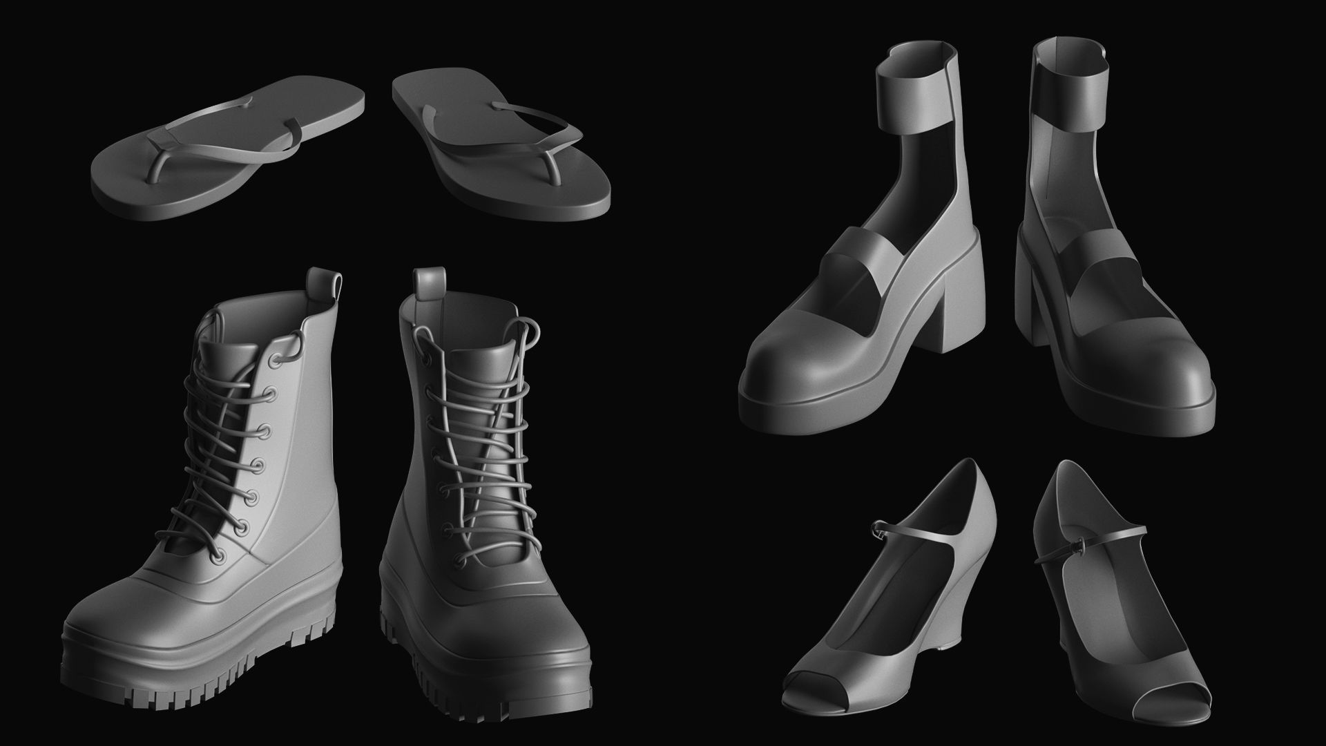 Basemesh Shoes Collection 3D model_11