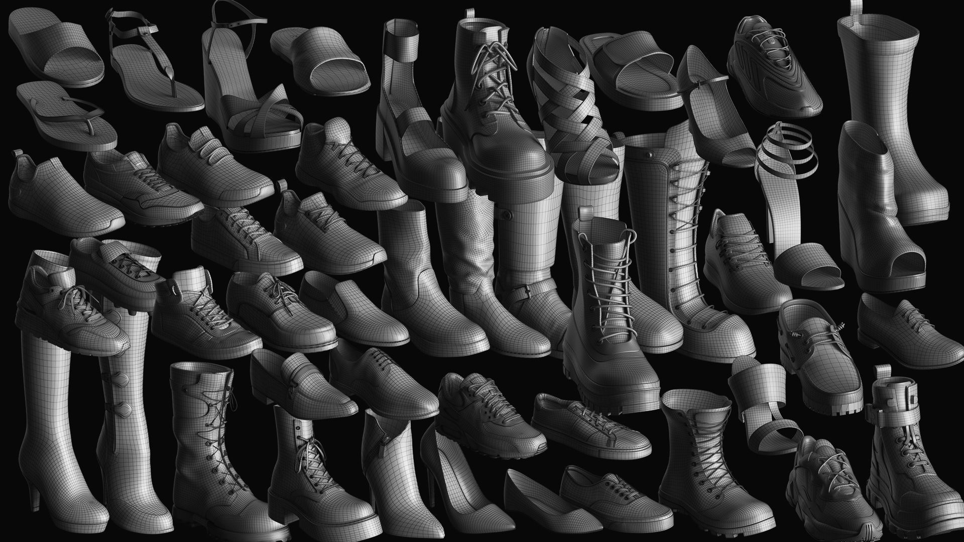 Basemesh Shoes Collection 3D model_14