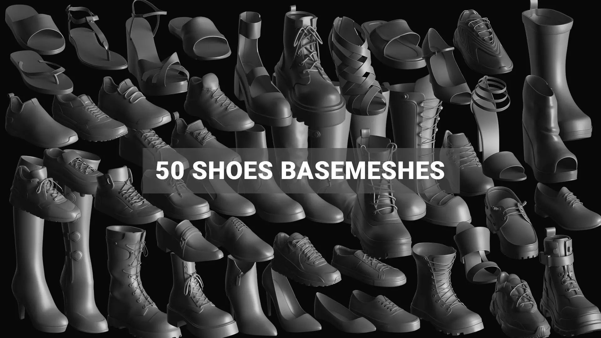 Basemesh Shoes Collection 3D model_0