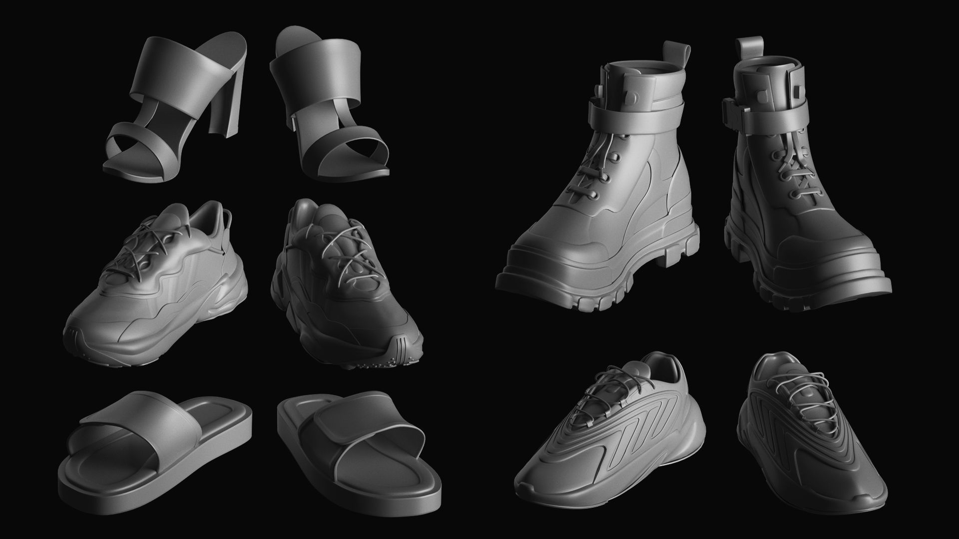 Basemesh Shoes Collection 3D model_13