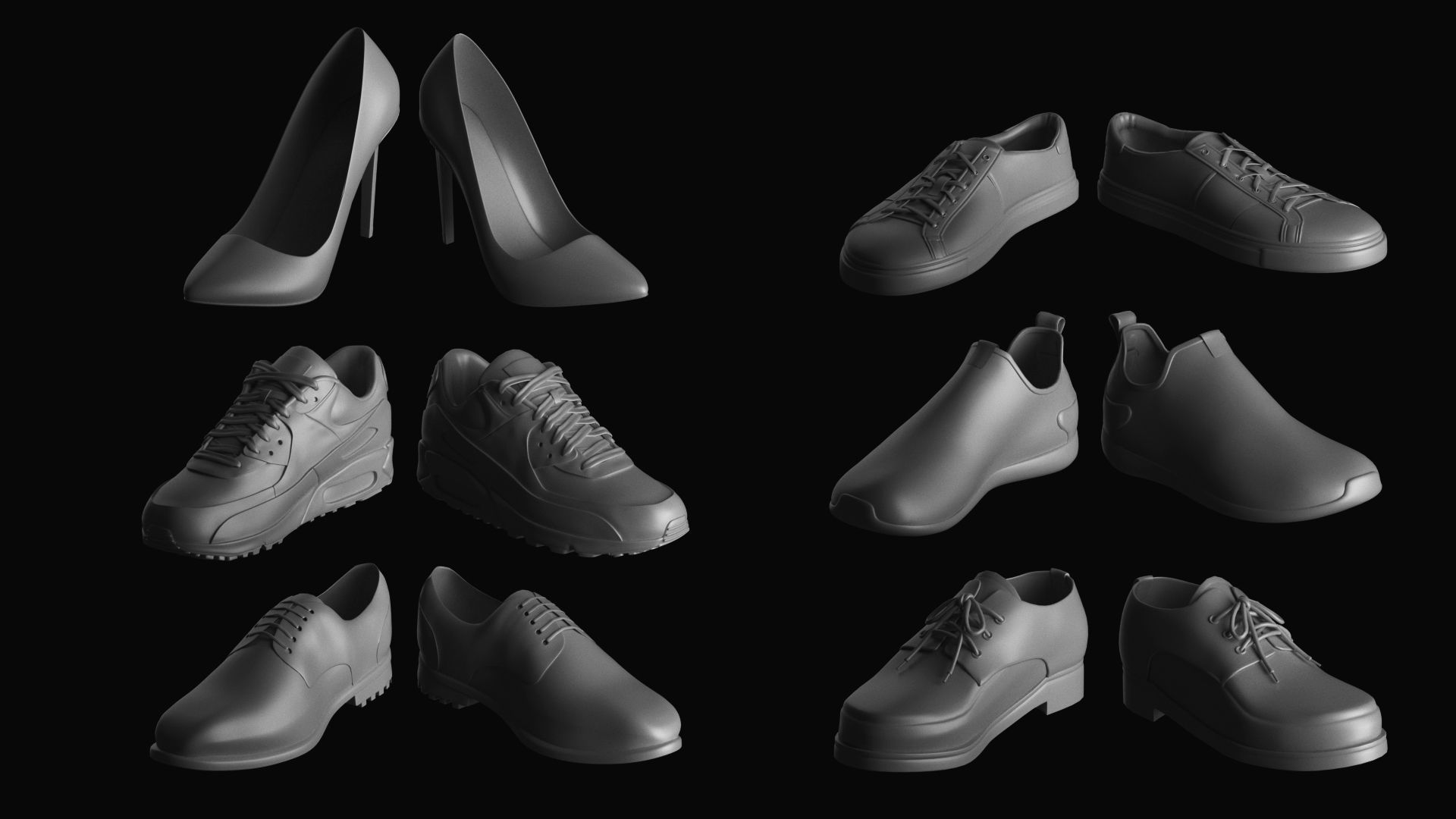 Basemesh Shoes Collection 3D model_2