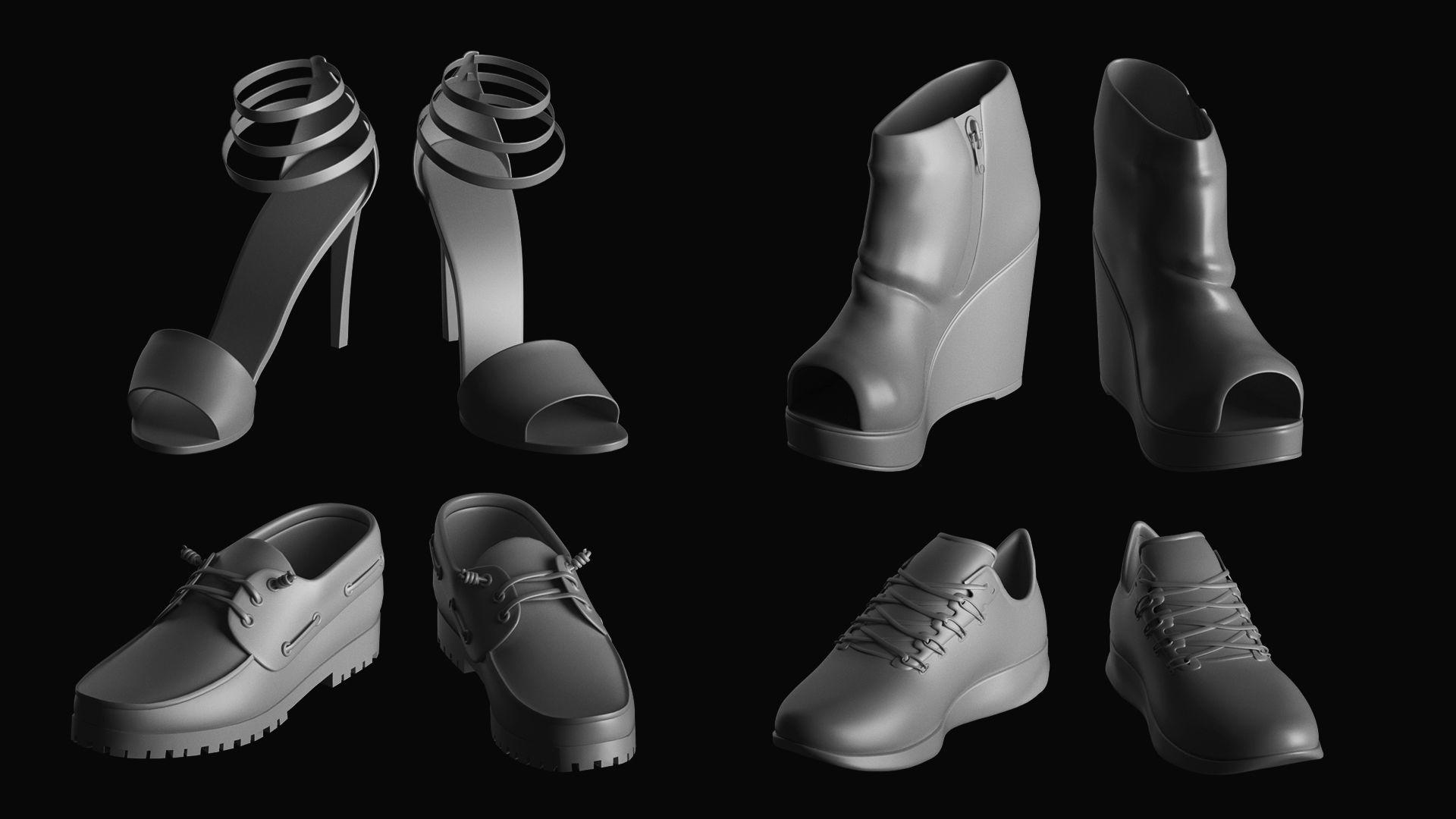 Basemesh Shoes Collection 3D model_12