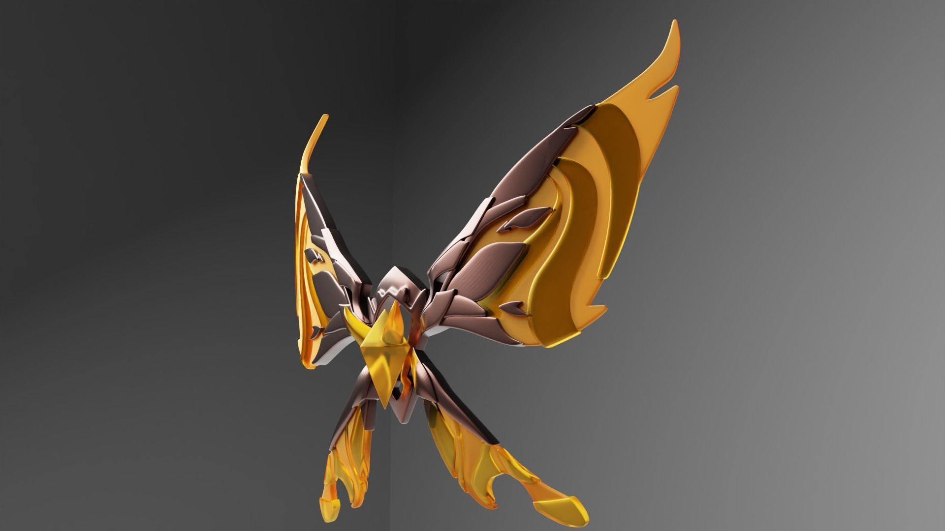 Geo Crystalfly -- Genshin Impact Decoration -- 3D Print Ready 3D print model_1