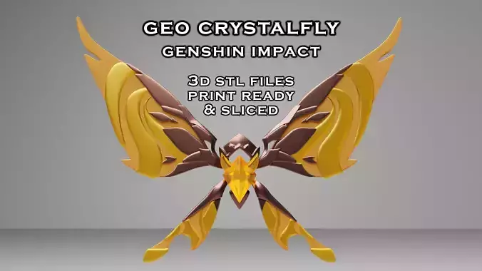 Geo Crystalfly -- Genshin Impact Decoration -- 3D Print Ready 3D print model