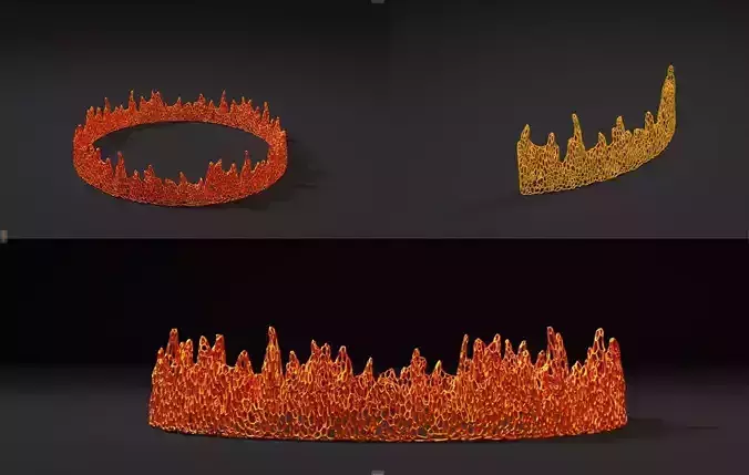 Fire flame Set 3D print model
