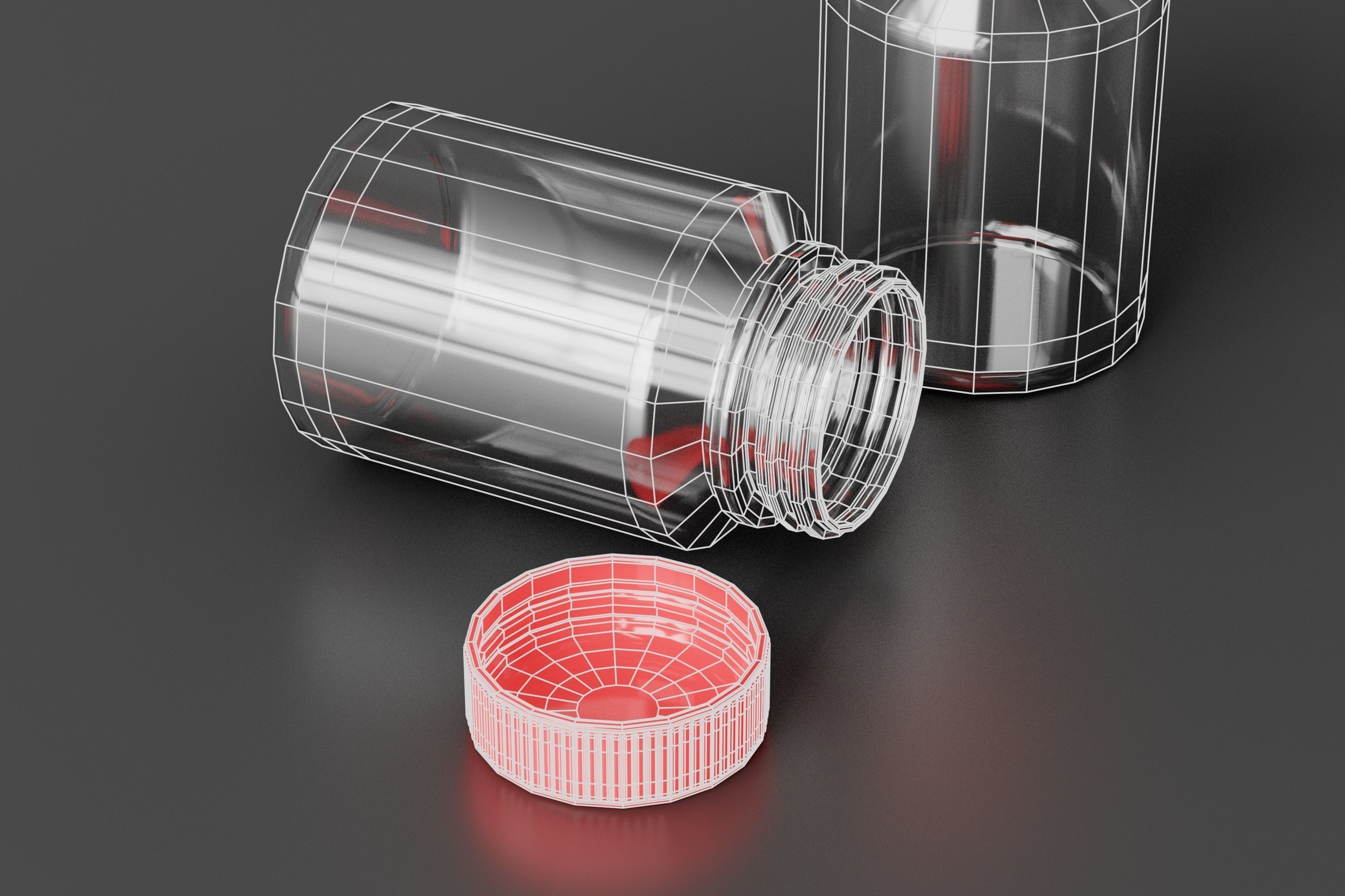 Medicine Bottle Low-poly 3D model_7