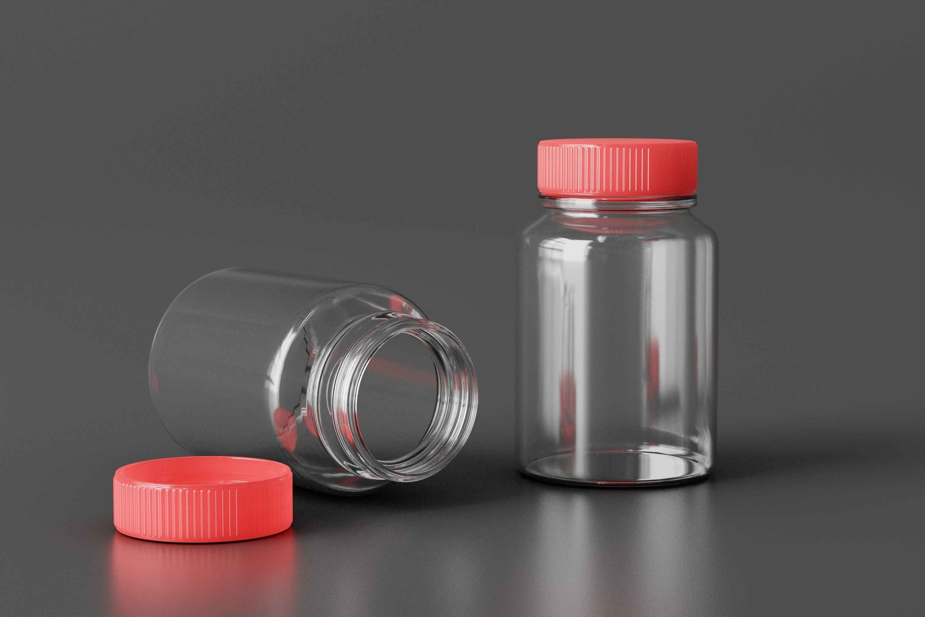 Medicine Bottle Low-poly 3D model_1