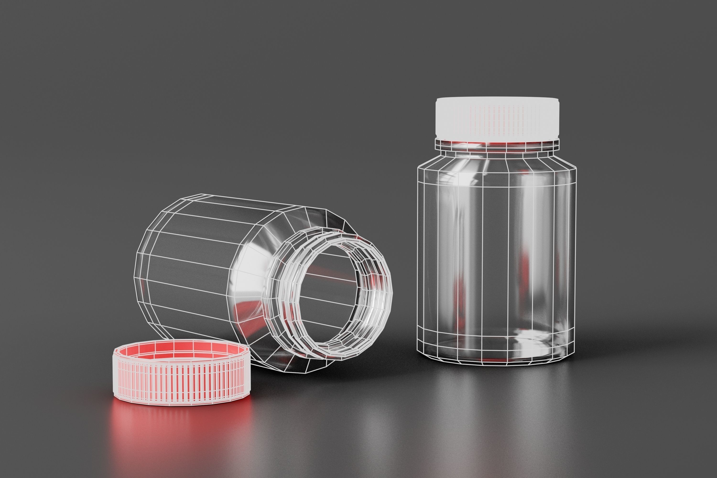 Medicine Bottle Low-poly 3D model_6
