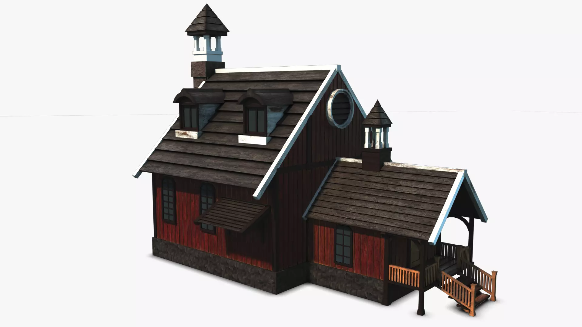 Cottage 17 Low-poly 3D model_0