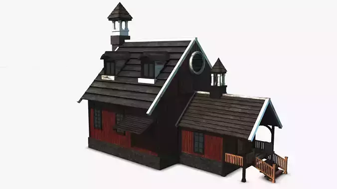 Cottage 17 Low-poly 3D model