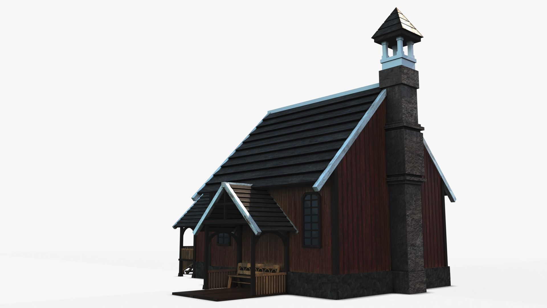 Cottage 17 Low-poly 3D model_5