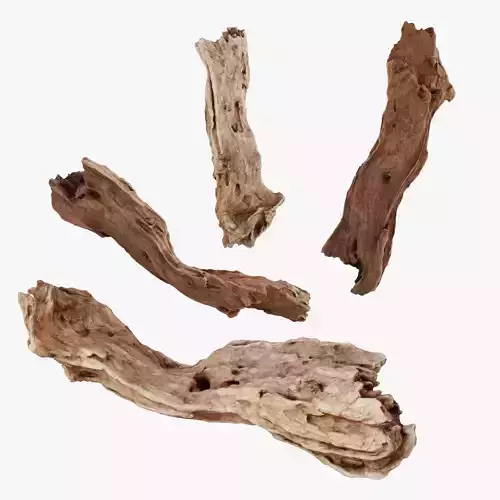 PSWooden009 scanned Wood chips Low-poly 3D model