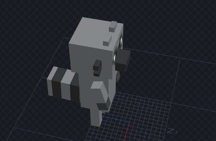 Low Poly Raccoon Character Low-poly 3D model_1