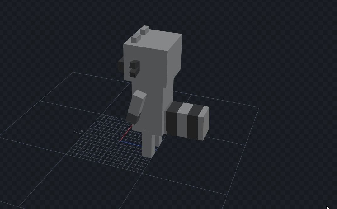 Low Poly Raccoon Character Low-poly 3D model_3