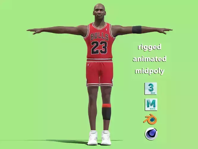 T-P Rigged Michael Jordan Chicago Bulls NBA 3D model