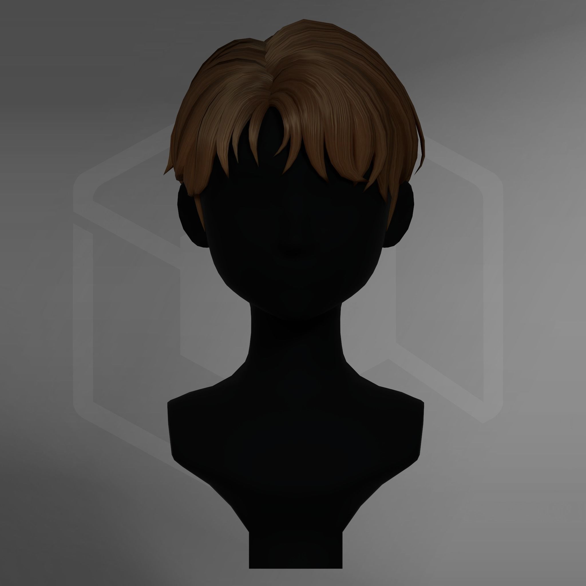 Game Hair - Stylized Male Hairstyle V7 Low-poly 3D model_6