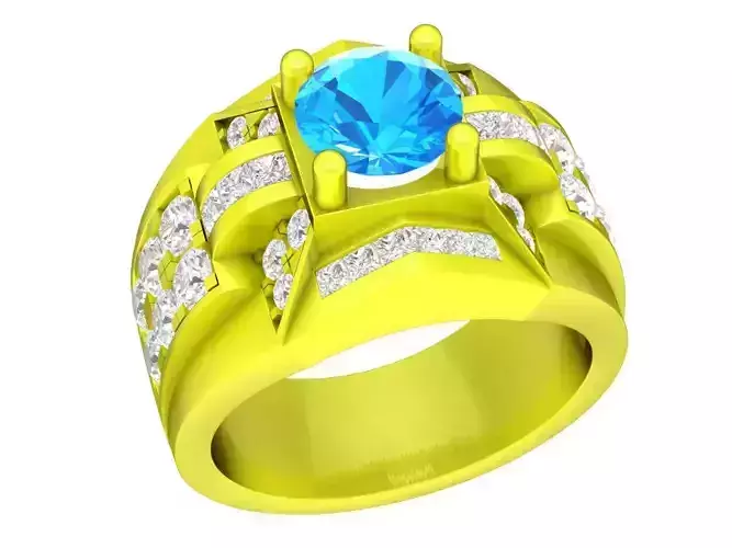 Luxury Split Shank Gemstone Diamond Ring for Women 4726 3D print model