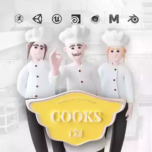 Cooks - Rigged 3D Characters 12 Animations