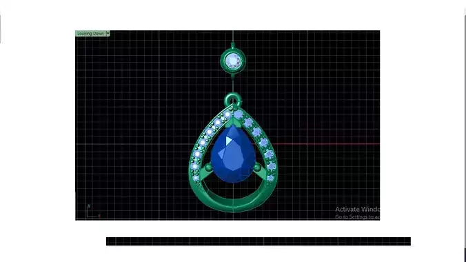 Pendant with Pear Shaped Gemstone