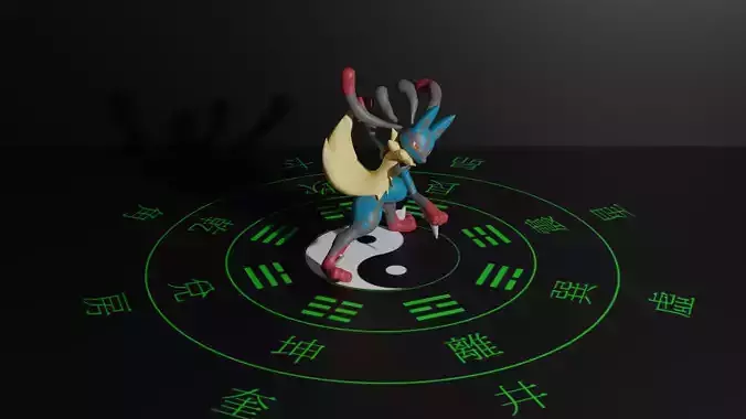 Mega Lucario pretending to be a member of the Hyuga clan