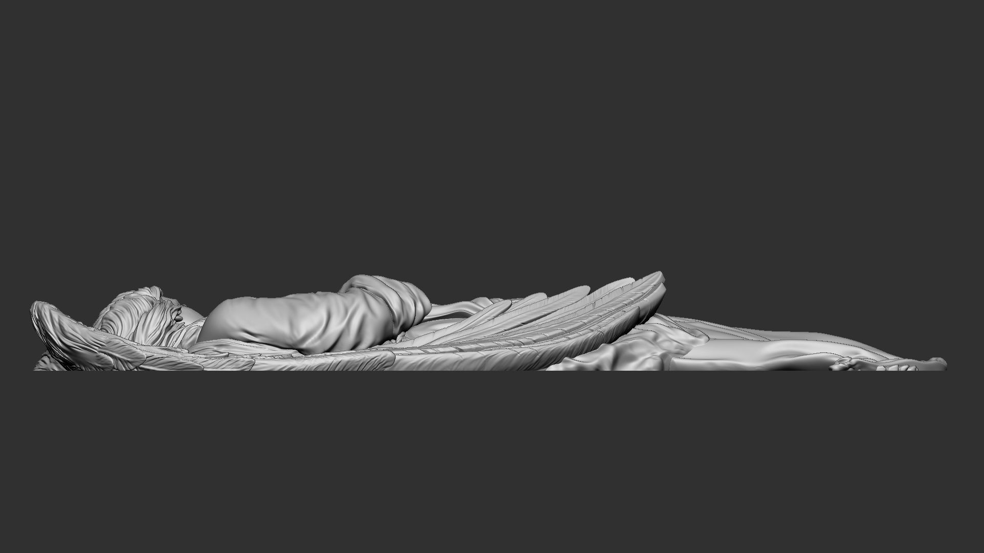 Angel Bas-Relief 1 3D print model_13