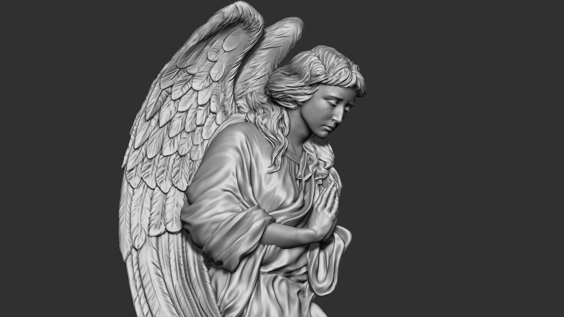 Angel Bas-Relief 1 3D print model_10