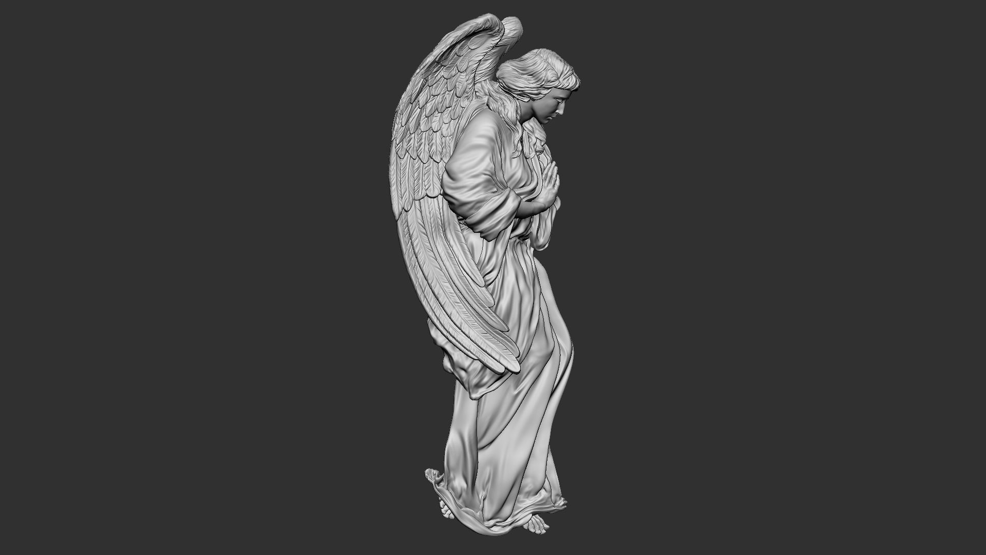 Angel Bas-Relief 1 3D print model_9