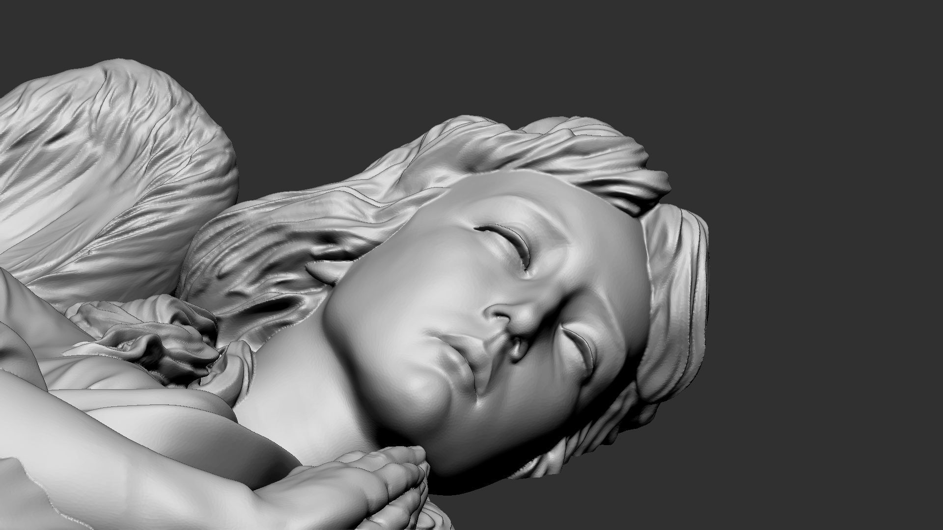 Angel Bas-Relief 1 3D print model_5