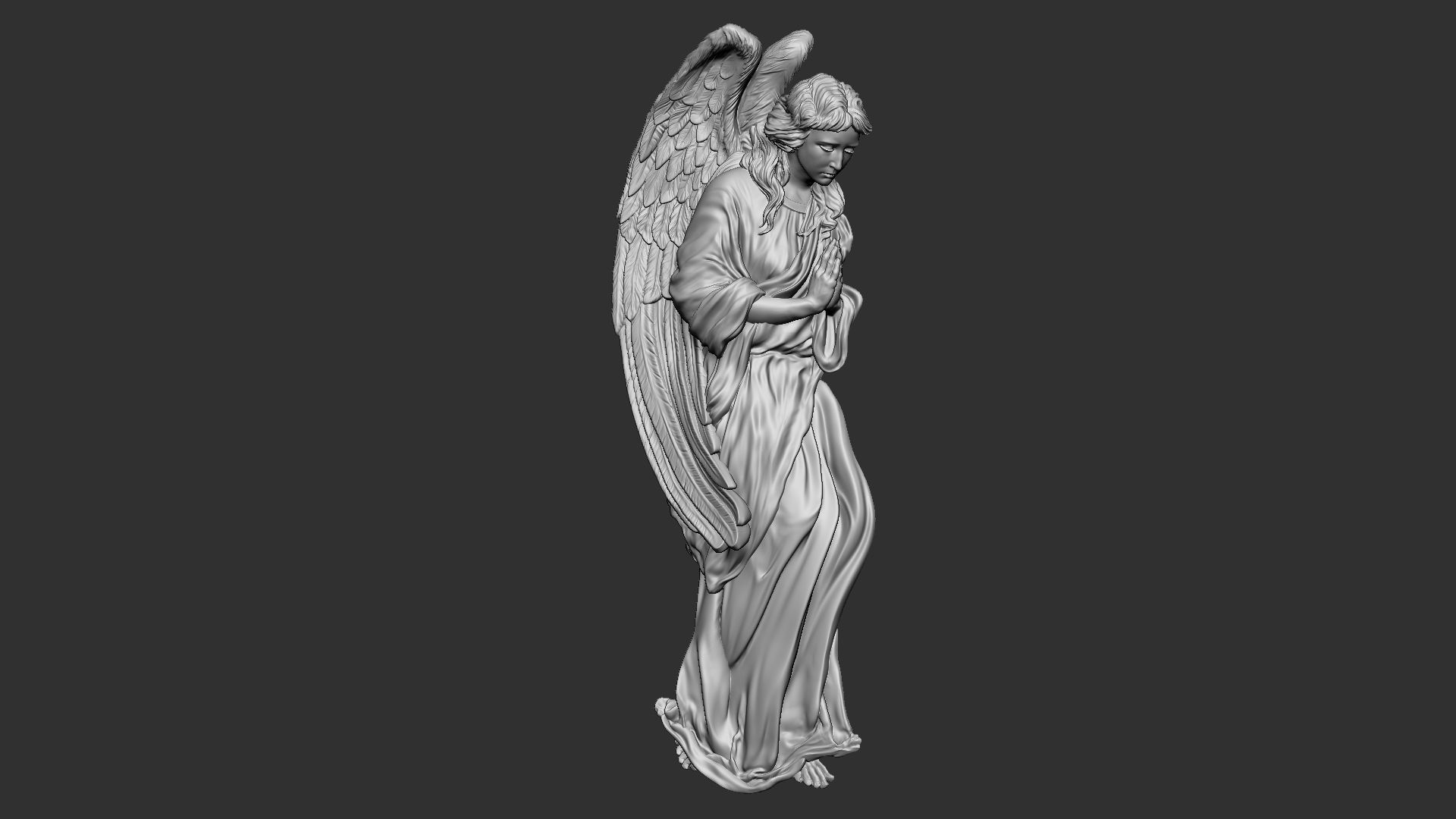 Angel Bas-Relief 1 3D print model_14