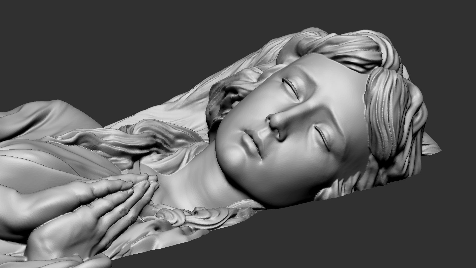 Angel Bas-Relief 1 3D print model_3