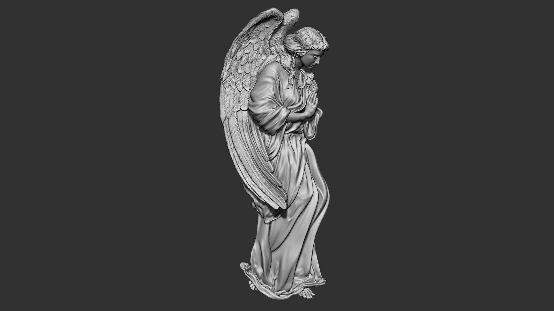 Angel Bas-Relief 1 3D print model_2