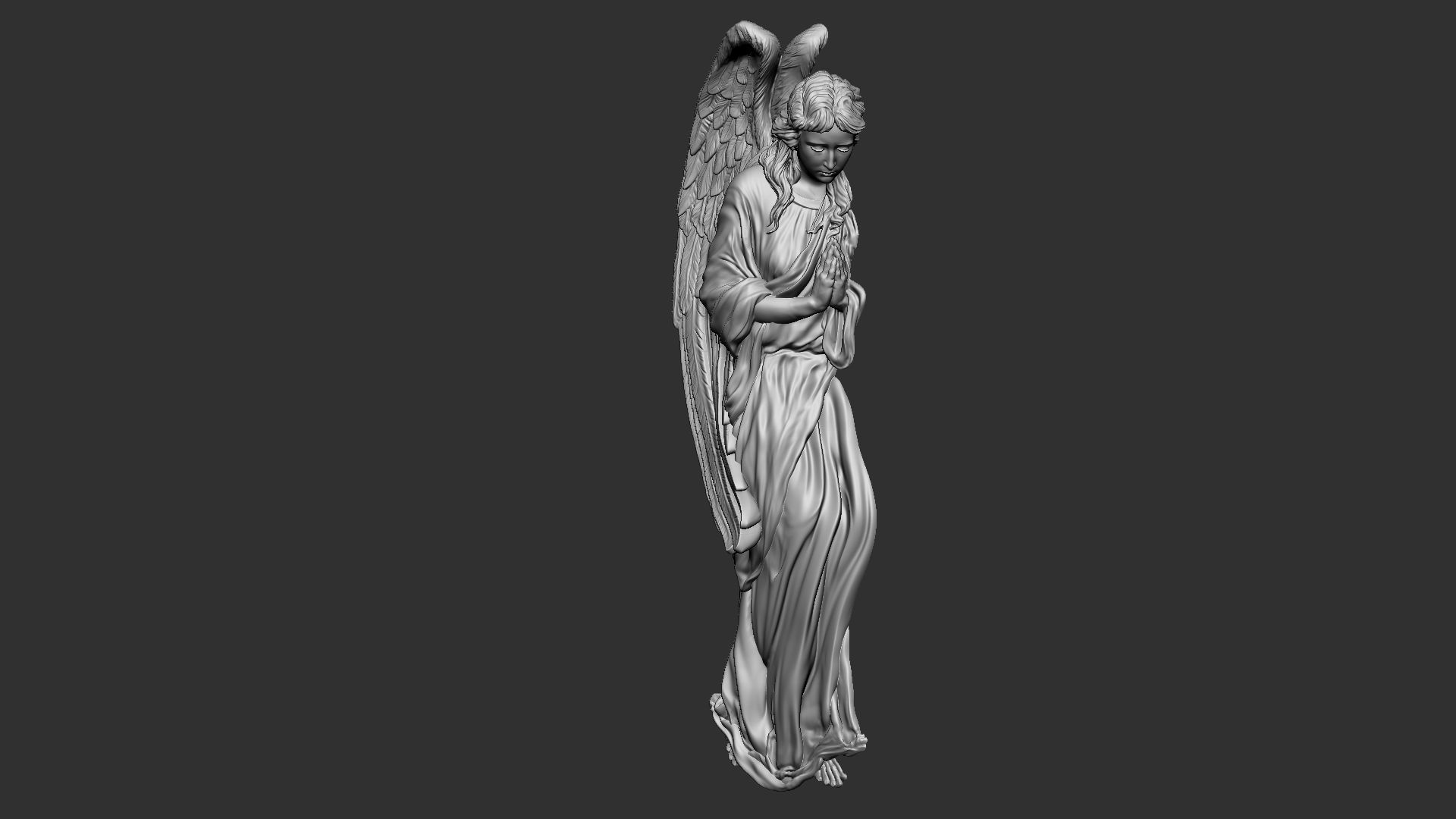 Angel Bas-Relief 1 3D print model_17