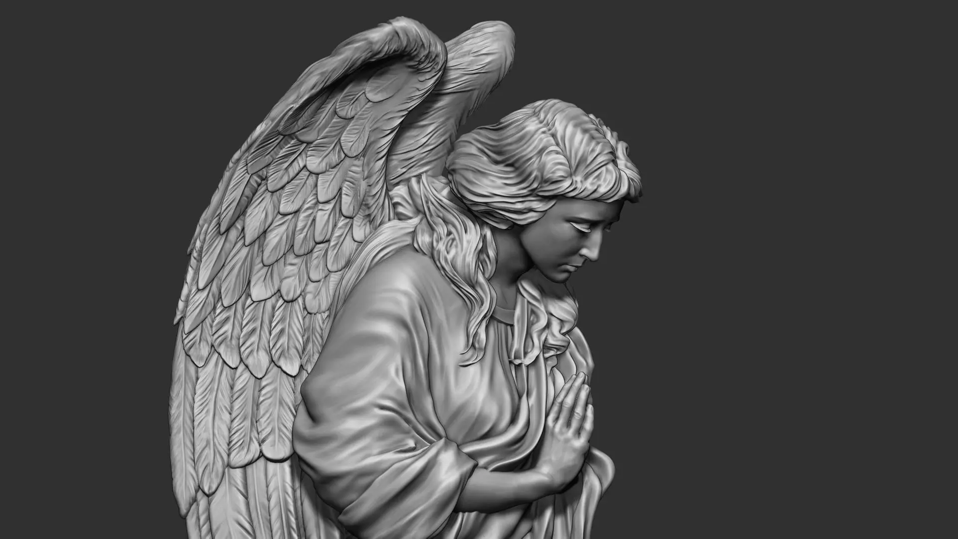 Angel Bas-Relief 1 3D print model_0