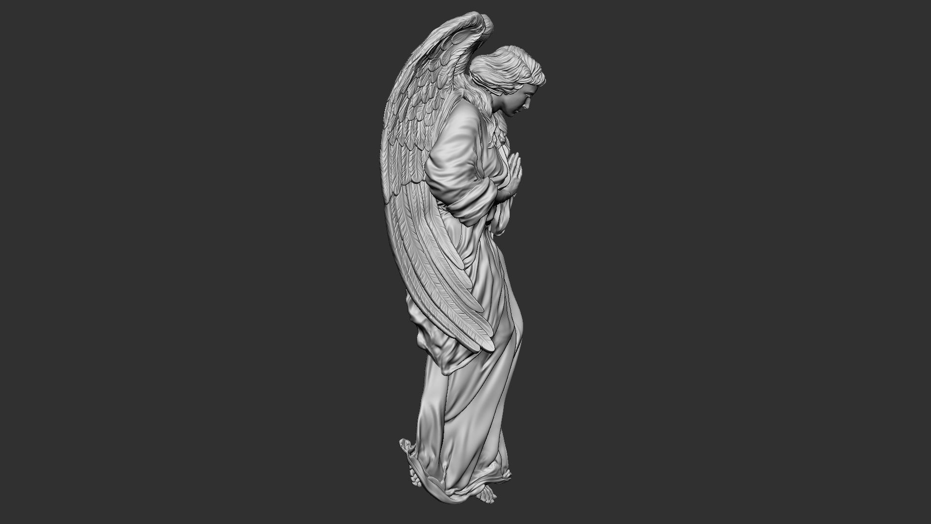 Angel Bas-Relief 1 3D print model_8