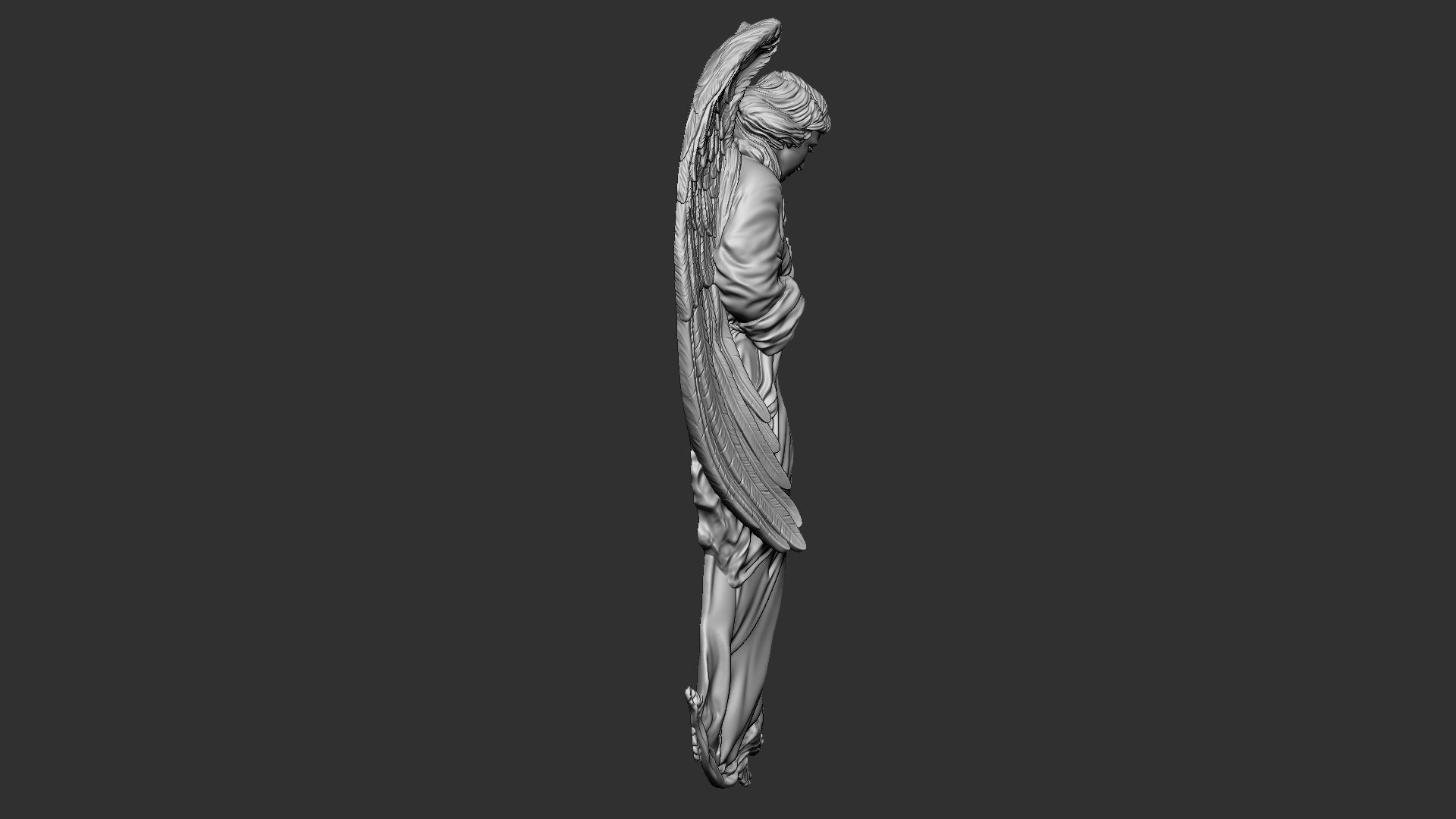 Angel Bas-Relief 1 3D print model_7