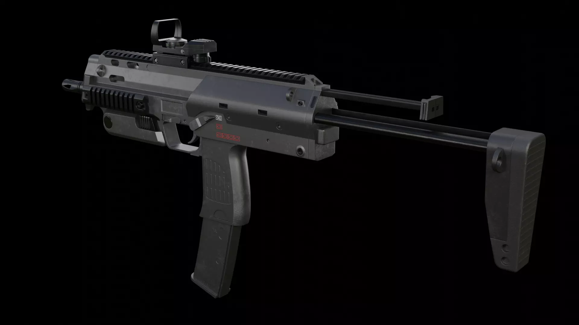 MP7 SMG Low-poly 3D model